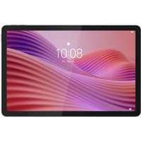 Black Lenovo Tab 4G tablet with 10.1-inch display, showing a colorful wave pattern on the screen.