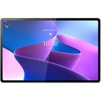 Lenovo Tab P12 Pro tablet with 12.6" display, slim black bezel, vibrant purple and blue screen design.