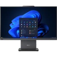 Lenovo ThinkCentre neo 50a 27 Gen 5, 27-inch monitor, slim bezels, black stand, displaying Windows interface.