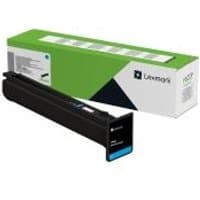 Black Lexmark toner cartridge with green and white packaging, model CS963.CX96X, cyan color, 46.9K page yield.