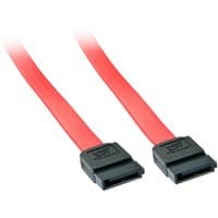 Red Lindy 0.5m Internal SATA III Cable with black connectors on both ends.