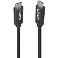 Black Lindy USB 3.2 Gen 2x2 cable, 1m length, with USB-C connectors and Lindy branding on each end.