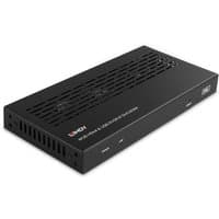 Black Lindy 4K30 HDMI and USB over IP Encoder with vented top and side panels, compact rectangular design