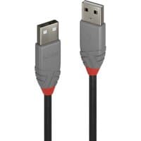 Gray Lindy 5m USB 2.0 Type A to A cable with red accents and black cord, Anthra Line design.