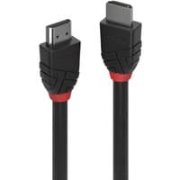 Black Lindy 7.5m HDMI cable with red accents, supports 8K60Hz, featuring sturdy connectors and sleek design.