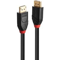 Black Lindy 7.5m Active DisplayPort 1.4 Cable with gold-plated connectors and red accents.