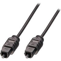 Black Lindy TosLink Budget optical SPDIF cable, 2m, with square connectors and protective caps.