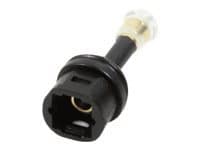 Black LogiLink CA1014 Toslink audio adapter with a clear plastic tip and gold connectors, designed for connecting audio devices.