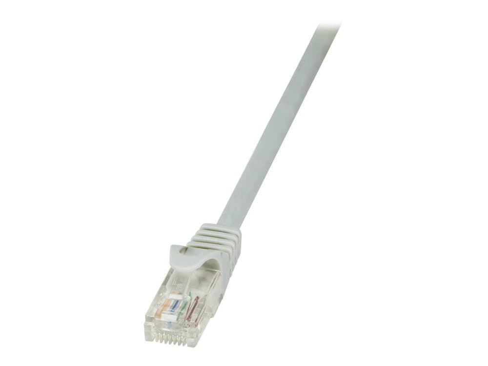Grey 20m Cat.6 U/UTP networking cable with a transparent RJ45 connector, featuring a flexible design suitable for high-speed data transmission.