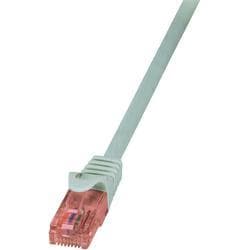 Grey 2-meter Cat6 U/UTP networking cable featuring a clear plastic connector with eight gold pins, designed for high-speed data transmission.