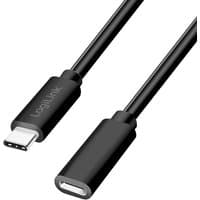 Black LogiLink USB 2.0 cable, 3m, with USB-C connectors, sleek design, durable build.