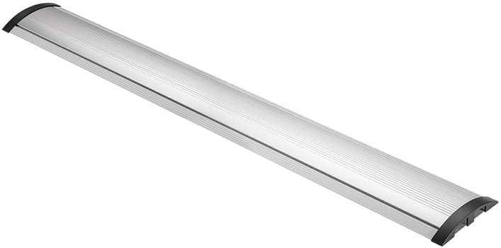 LogiLink Floor Cable Cover in silver aluminum and black ABS, measuring 1104x139x22mm, featuring a cuttable design for customizable length.