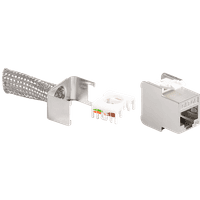 LogiLink Keystone Jack Cat.6A STP SlimLine, metallic finish, 14.5mm, includes connector parts, 24 pcs.
