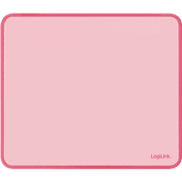 Pink LogiLink mouse pad, 220 x 250 mm, with rounded corners and subtle logo in the bottom right corner.