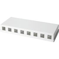 White LogiLink RJ-45 socket safety cover with rectangular shape and multiple port openings.