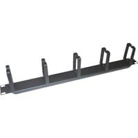 Black LogiLink OR104B rack accessory with five cable management loops and mounting brackets.