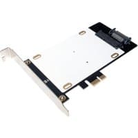Black and white LogiLink internal SATA interface card with PCIe connector and mounting bracket.