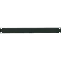 Black LogiLink PN101B rack accessory, slim rectangular panel with four corner mounting holes.