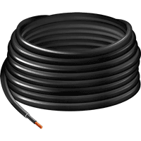 Black LogiLink solar installation cable, 6 mm², 25 m coil, copper conductor, durable insulation.