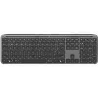 Graphite Logitech wireless keyboard, QWERTY UK layout, slim design, Bluetooth connectivity, full-size keys.
