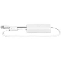 White Logitech Ethernet network card with USB connector and compact rectangular design.