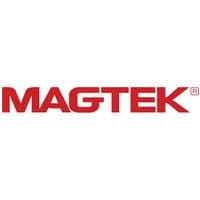 MagTek USB HID Swipe Reader, white, rectangular with USB-A connector, designed for card reading.