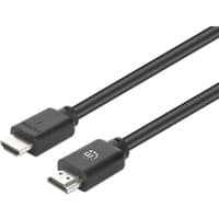 Black Manhattan HDMI cable, 7.5m, with Ethernet, male to male connectors, supports 4K@60Hz, Ultra HD, durable design.