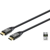Black Manhattan HDMI 8K cable, 3m, with Ethernet, male to male connectors, suitable for 8K, 4K, 1080p, ultra high speed.
