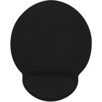 Black Manhattan wrist gel support pad and mouse mat with non-slip base, oval shape, and raised wrist support.