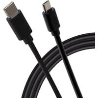 Black braided USB-C to Micro USB-B cable, 1m length, with sturdy connectors by Maplin.
