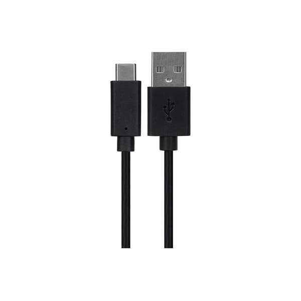 Grey braided USB-C to USB-A cable, 1 meter long, featuring a robust design for durability and delivering up to 60W power transfer.