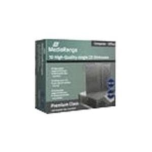 Black optical disc case for 1 DVD, featuring a transparent cover, made by MediaRange, with packaging highlighting its high-quality design and storage capabilities.