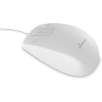 White MediaRange MROS266 ambidextrous USB Type-C optical mouse with smooth surface and subtle logo on top.