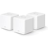 White cube-shaped Mercusys AX1500 Mesh WiFi 6 System with subtle branding on top, set of three units.