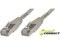 Grey 2-meter Cat5e F/UTP networking cable with clear plastic connectors on both ends, featuring a sleek design and labeled with Microconnect branding.