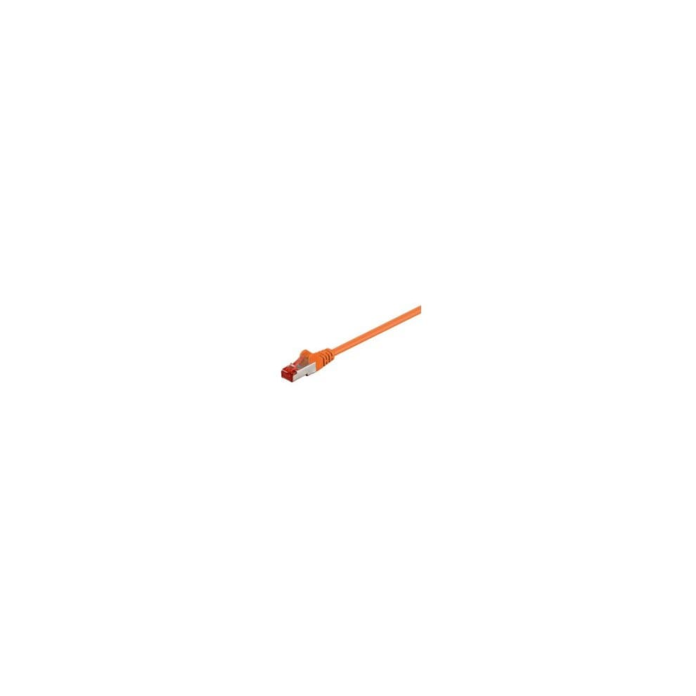 Orange 0.25 m Cat6 F/UTP networking cable with a durable design, featuring an RJ45 connector for high-speed data transmission.