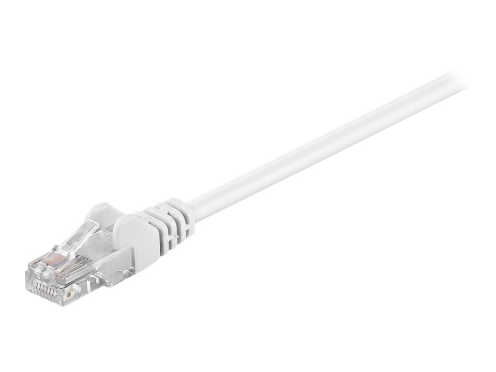 White 1.5-meter Microconnect B-UTP5015W networking cable, featuring a U/UTP design with a clear plastic RJ45 connector at one end.