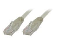 Grey 2-meter Cat5e U/UTP networking cable with transparent connectors, featuring a flexible design suitable for various networking applications.