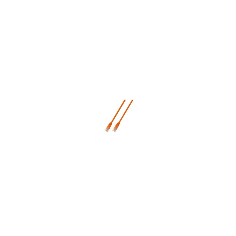 Orange 2-meter Cat5e U/UTP networking cable with two connectors at each end, designed for reliable data transmission.