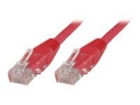 Red 20-meter Microconnect B-UTP520R networking cable, featuring U/UTP (UTP) connectors on both ends for reliable Ethernet connections.