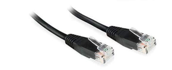 Black 0.25 m Cat6 U/UTP networking cable featuring clear plastic connectors on both ends, designed for reliable data transmission.