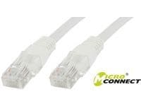 White 0.5 m Cat6 U/UTP networking cable by Microconnect, featuring clear plastic connectors on both ends for reliable Ethernet connections.