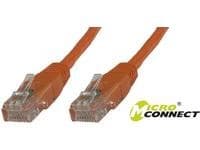 Orange 2-meter Cat6 U/UTP networking cable with clear plastic connectors on both ends, featuring a sturdy, flexible design for reliable connectivity.