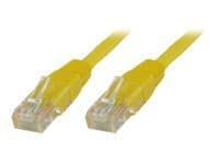 Yellow 7.5-meter Cat6 U/UTP networking cable featuring transparent connectors on both ends for reliable data transmission.