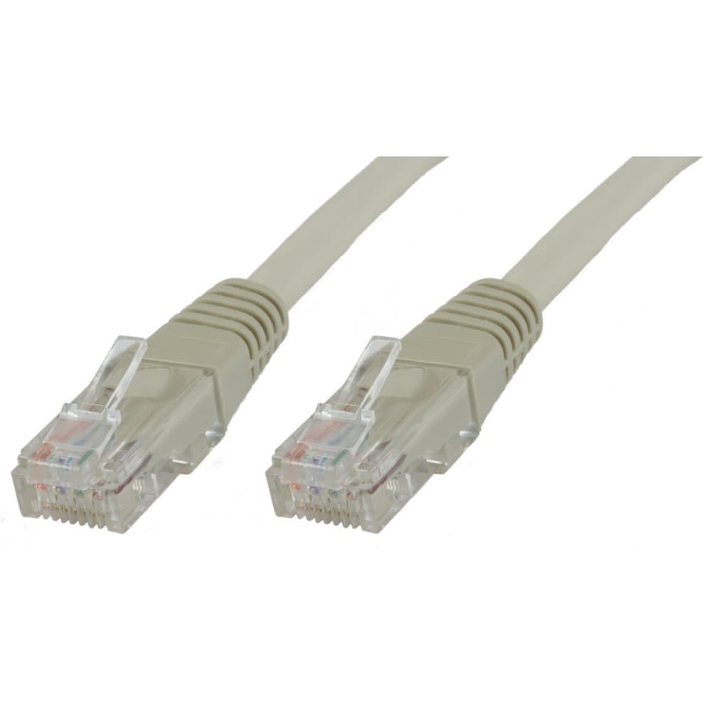 Grey 25-meter Cat6 U/UTP networking cable featuring transparent connectors on both ends, designed for reliable data transmission.