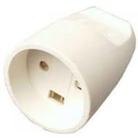 White Microconnect extender with European plug socket and smooth, rounded design.