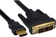 Black 7-meter HDMI to DVI-D video cable adapter with a sturdy plastic connector, featuring a gold-plated DVI-D end and a standard HDMI connector.