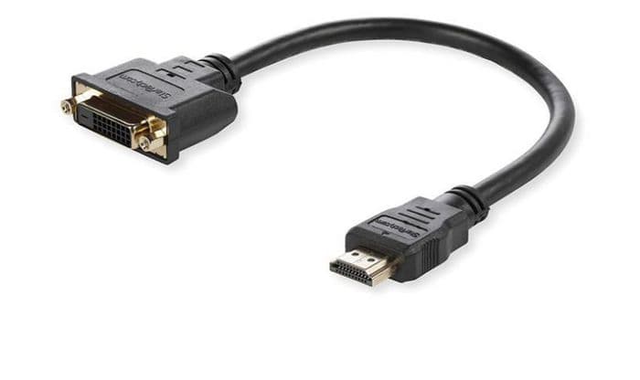 Black 0.15 m video cable adapter featuring a DVI connector on one end and an HDMI Type A connector on the other, designed for connecting devices.