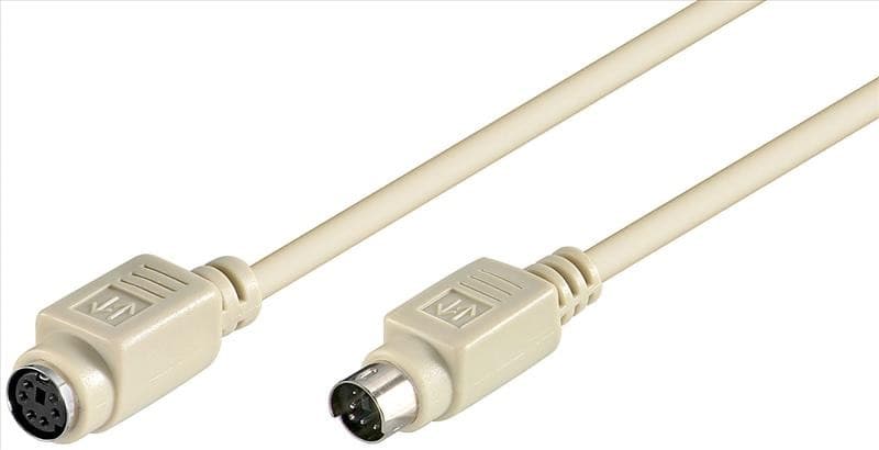 Grey 2-meter Microconnect IBM050 KVM cable with two connectors, featuring a smooth plastic finish and rounded ends for easy connection.