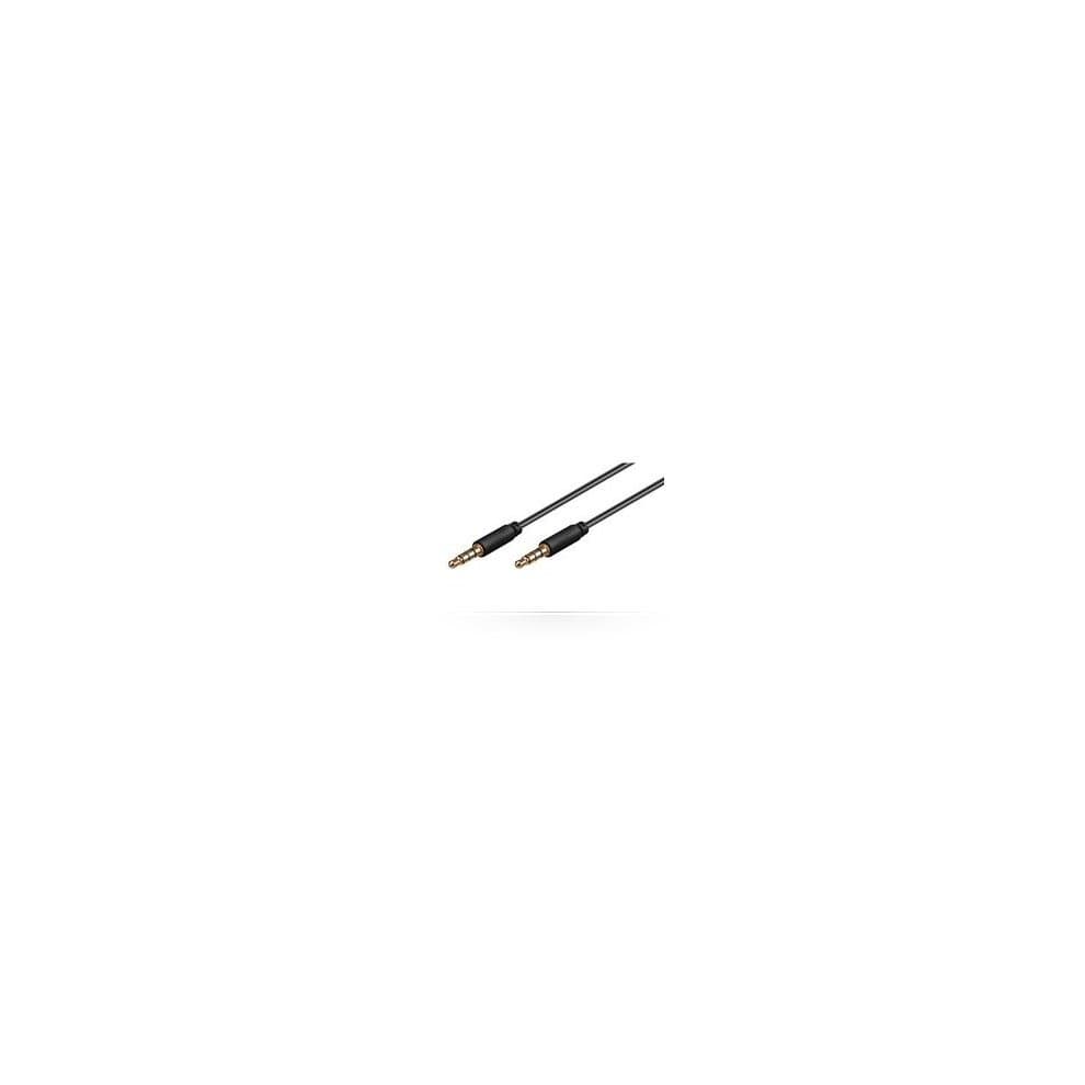 Black 1-meter audio cable with 3.5mm gold-plated connectors on both ends, designed for high-quality sound transmission.
